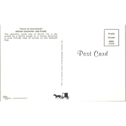 Amish Country Solitude Pennsylvania Dutch Country Postcard PD7