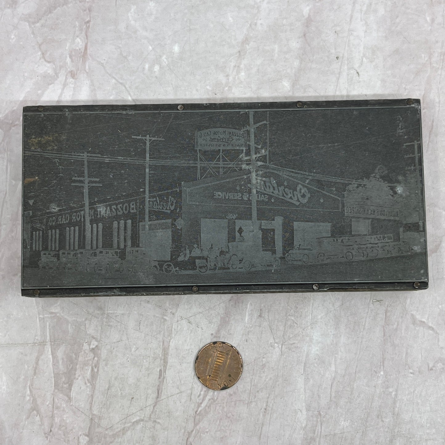 Bozzani Motors Garage Covina California Vintage Letterpress Printers Block Plate SF5