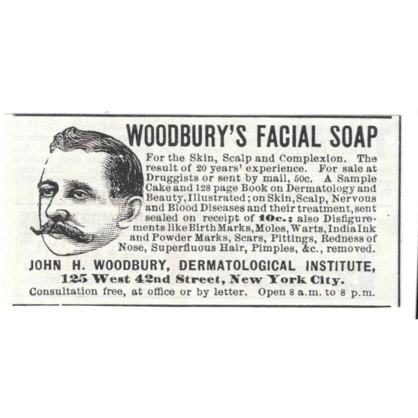 Woodbury's Facial Soap John H Woodbury Dermatological Institute 1892 Ad AG2-S19
