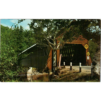 Old Lattice Bridge 1878 Woodstock New Hampshire Covered Bridge Postcard PB11