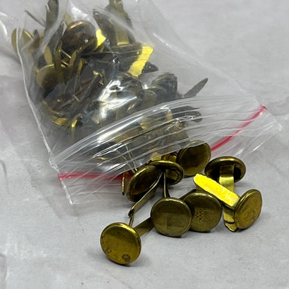 Vintage Deco Fasteners - Brads - 1/2" Big Top Brass- 40 Brads SB7