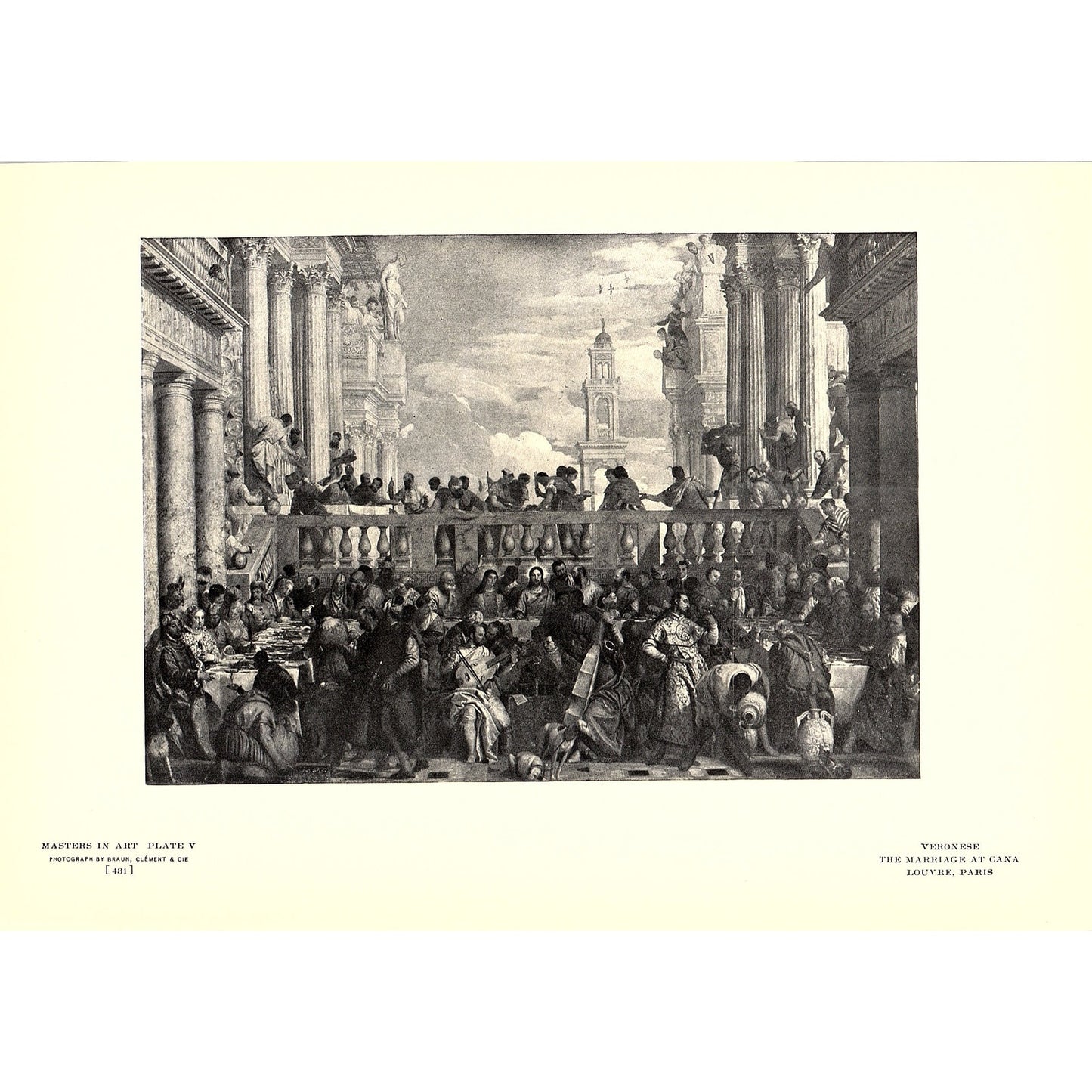 The Marriage at Cana - Veronese - 1904 Litho Art Print AF4-7