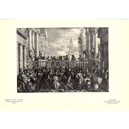 The Marriage at Cana - Veronese - 1904 Litho Art Print AF4-7