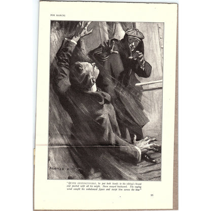 c1910 Alonzo Kimball Illustration Man in Shadows Vintage Art Print 6x9 V12