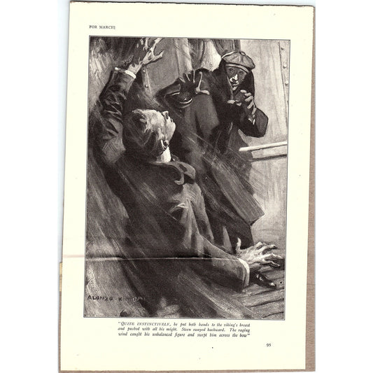 c1910 Alonzo Kimball Illustration Man in Shadows Vintage Art Print 6x9 V12