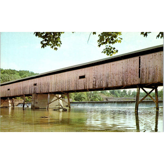 Grand River Bridge Harpersfield Ohio Covered Bridge Postcard PC3