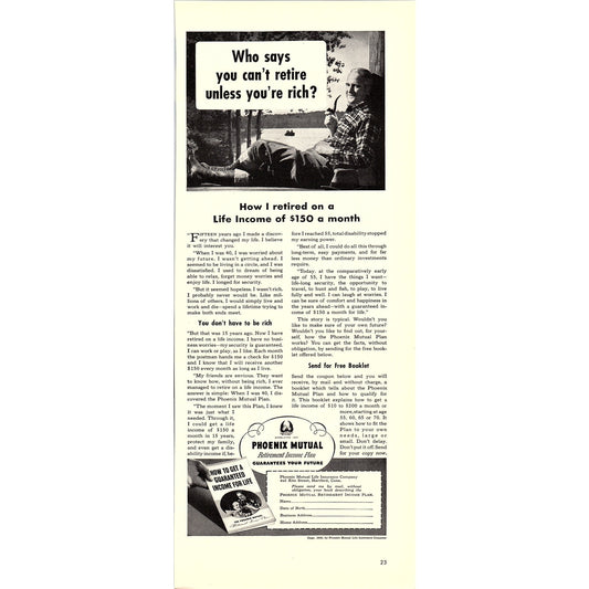 Phoenix Mutual Retirement Income Plan 1940 Ad V14-8