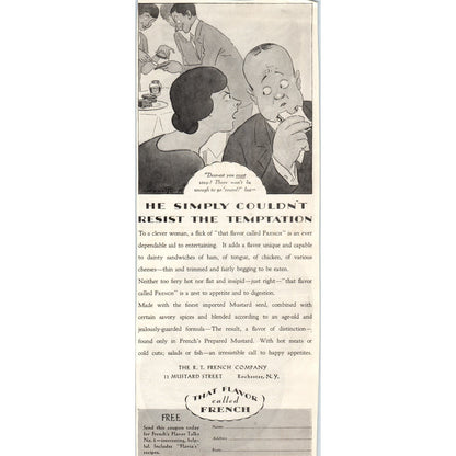 The R.T. French Co. Rochester NY 1928 Original Magazine Advertisement FL6-8