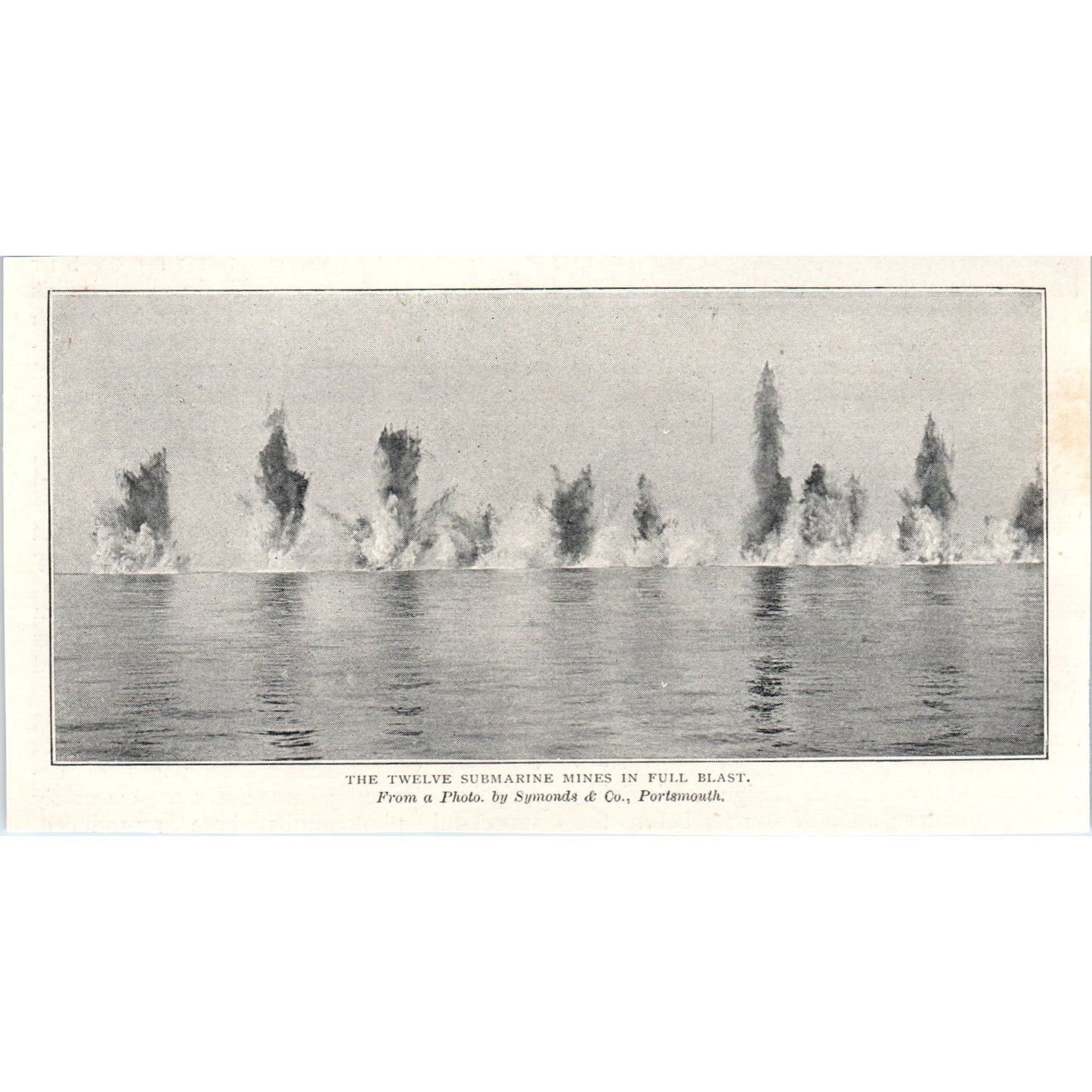 12 Submarine Mines in Full Blast Portsmouth 1897 Victorian Photo AE9-TS4