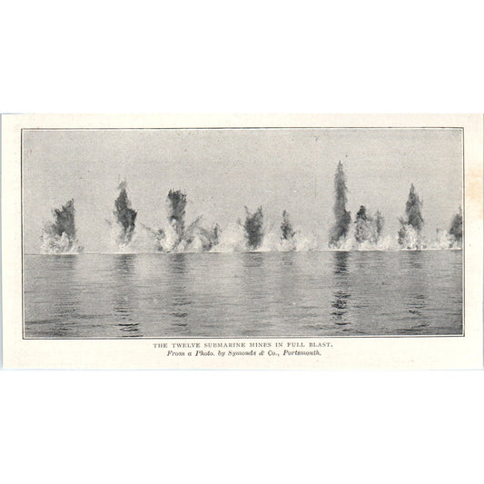 12 Submarine Mines in Full Blast Portsmouth 1897 Victorian Photo AE9-TS4