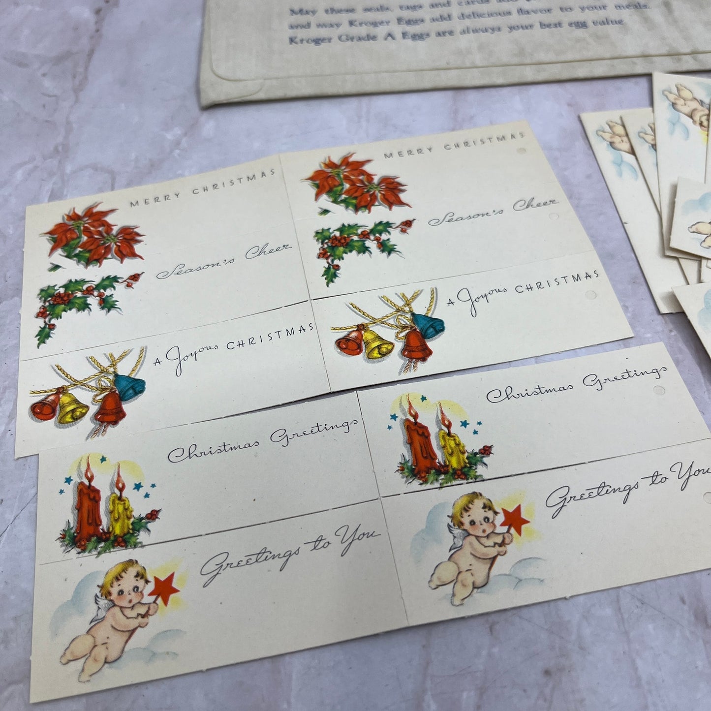 Vintage Kroger Christmas Gift Tags Unused in Envelope Ai5-PCL