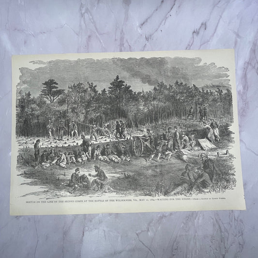 2nd Corps Battle of the Wilderness, Culpeper Courthouse 1890s Engraving V14-6