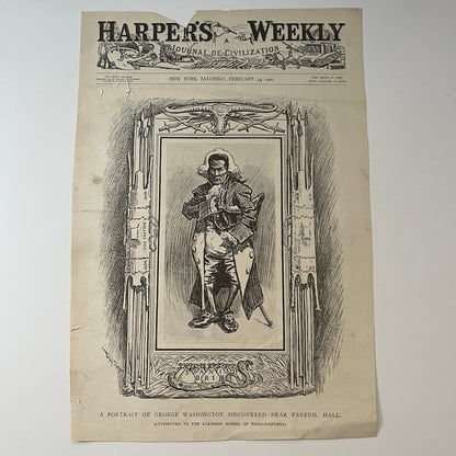 Harper's Weekly Portrait of George Washington Satire COVER ONLY 1900 Feb 24 V1-7