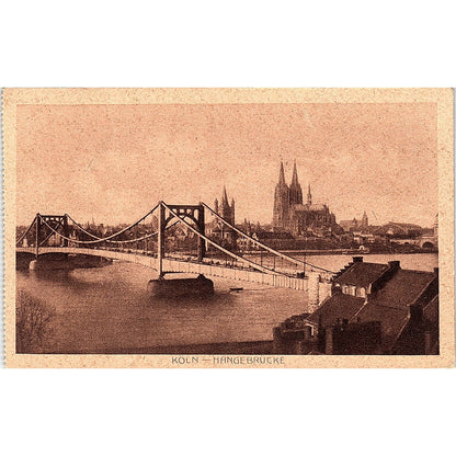Koln Hangebrucke German Antique Postcard PE9