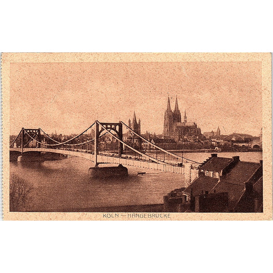 Koln Hangebrucke German Antique Postcard PE9