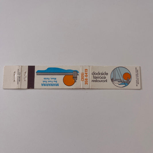 Dockside Terrace Restaurant Miamarina Bayfront Park Miami FL Matchbook TB6-MB2-9