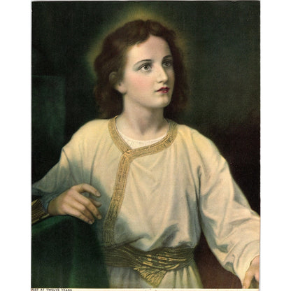 Young Christ Jesus at the Temple Heinrich Hofmann 7x9 Art Print Litho AF6-18