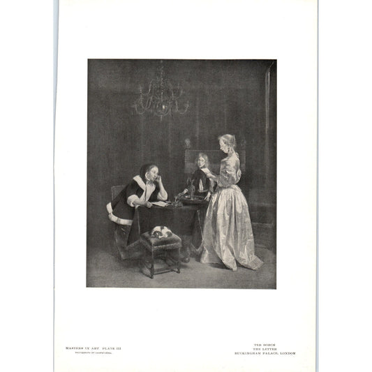 The Letter - Ter Borch c1905 Art Print D14