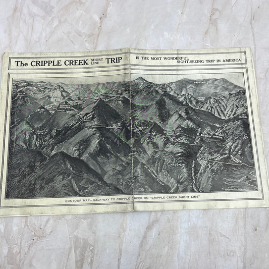 c1915 The Cripple Creek Short Line Railroad Sightseeing Trip Brochure TI8-S6