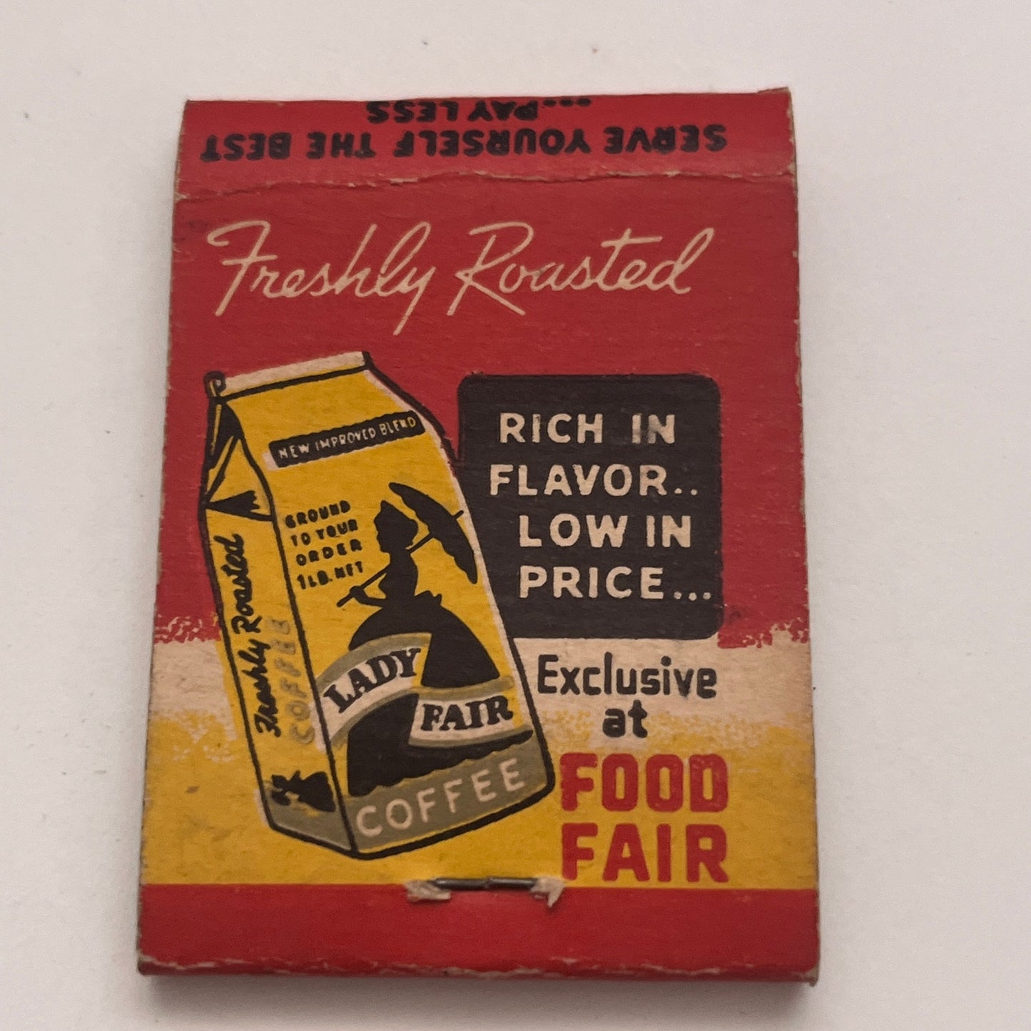 Lady Fair Coffee - Food Fair Vintage Matchbook Cover TB8-MB2-4