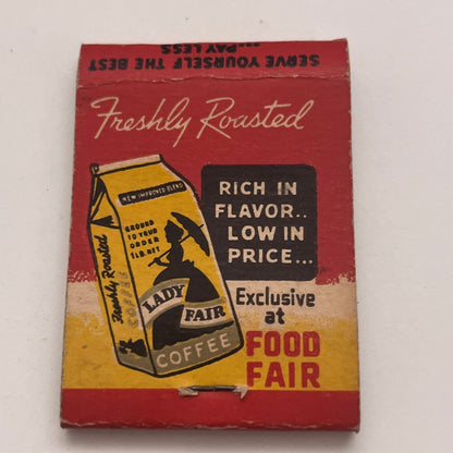 Lady Fair Coffee - Food Fair Vintage Matchbook Cover TB8-MB2-4