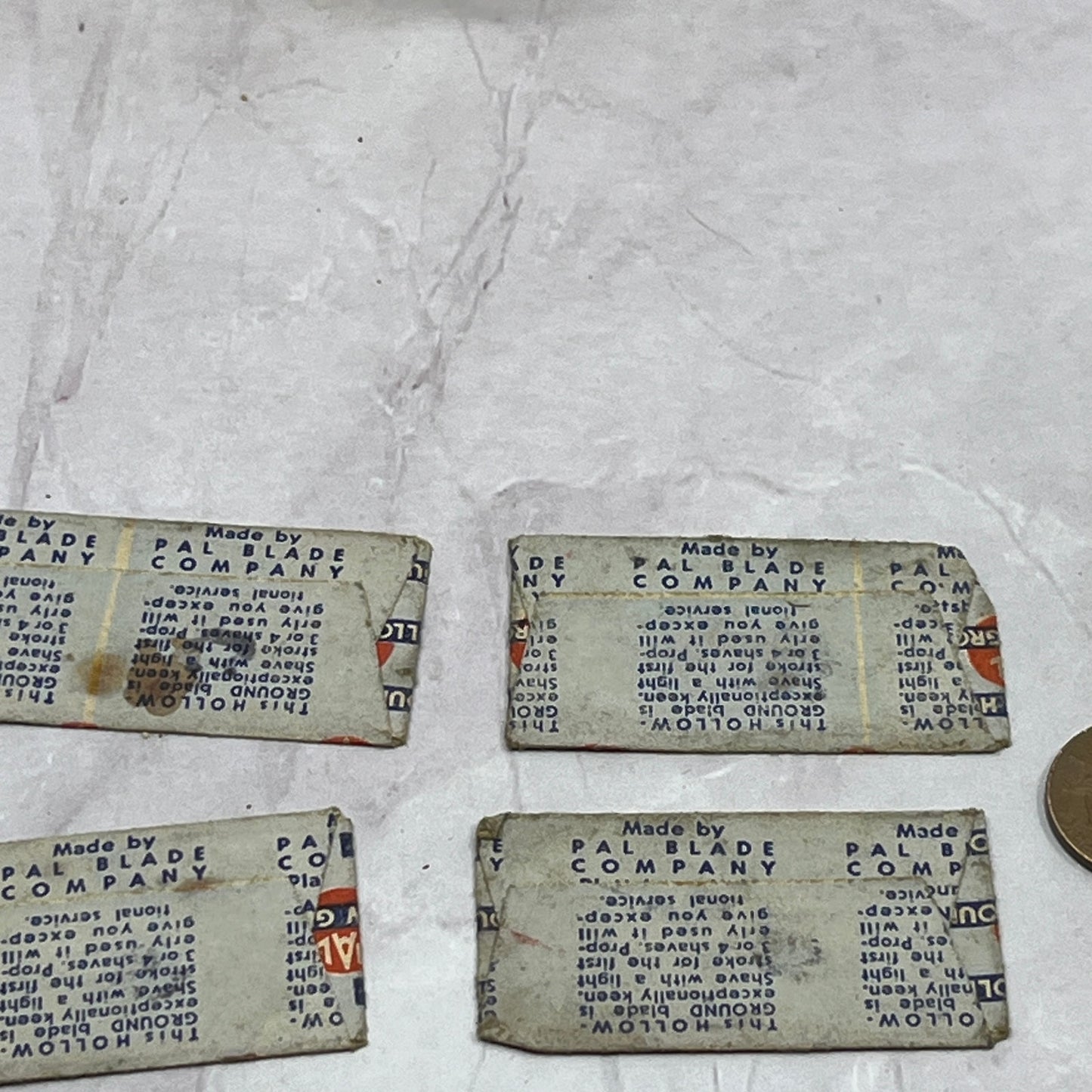 Vintage Pal Blade Company Hollow Ground Razor Blade NOS Set of 4 SB7