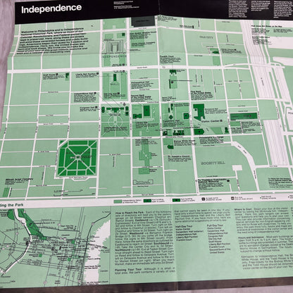 1970s Philadelphia Independence National Park Guide and Fold Out Map TH9-TM2