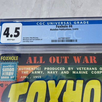 Foxhole #4 1955 CGC 4.5 White Pages Jack Kirby Cover