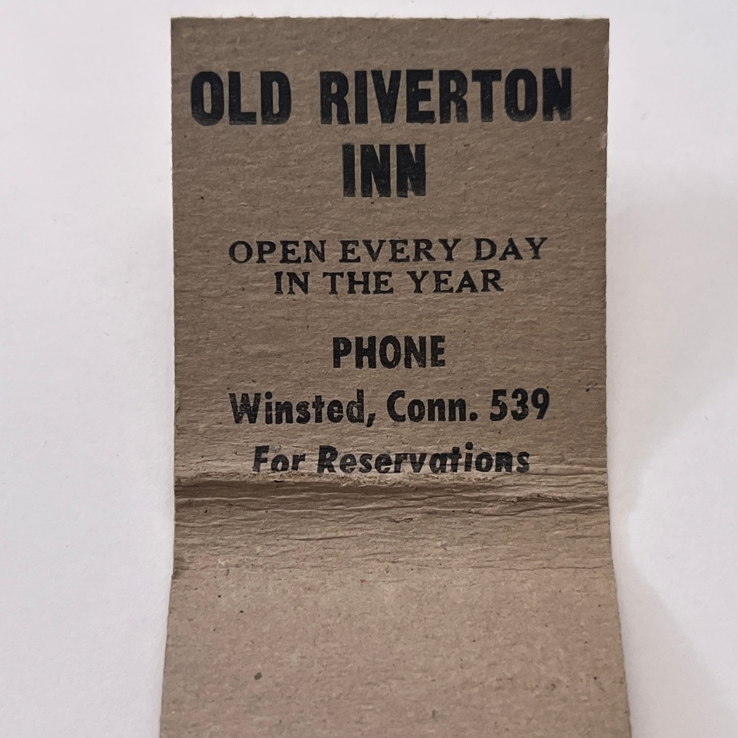 Old Riverton Inn Winsted CT Vintage Matchbook Cover TB8-MB-12