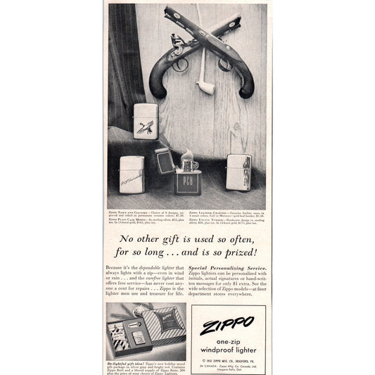 Zippo Christmas Gift Box Bradford PA 1951 Magazine Ad D17