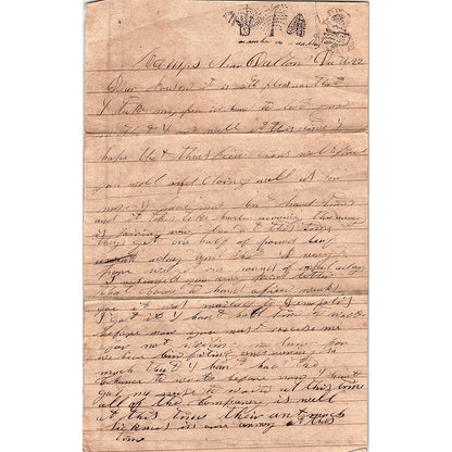 Antique Handwritten Letter H.J. Basley Elisabeth Pevey AF9-M3