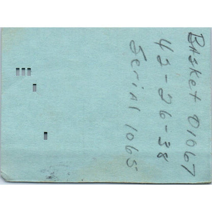 1967 Summer Sessions North Carolina State University Registration Card AF1