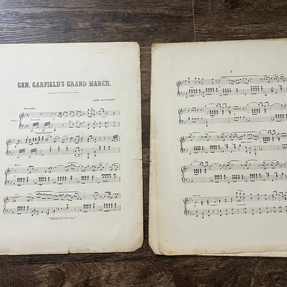 Gen. Garfield's Grand March by Carl Renbort 1880 Sheet Music V33-4
