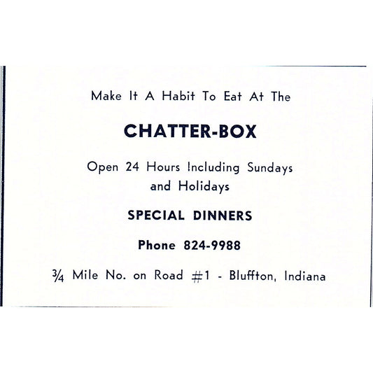 Chatter-Box Restaurant Bluffton Indiana 1964 Ad AG1-M8