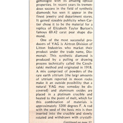 Ruby Sapphire Opal Gerald Staller Fort Atkinson WI 1971 Magazine Ad AD8-R9