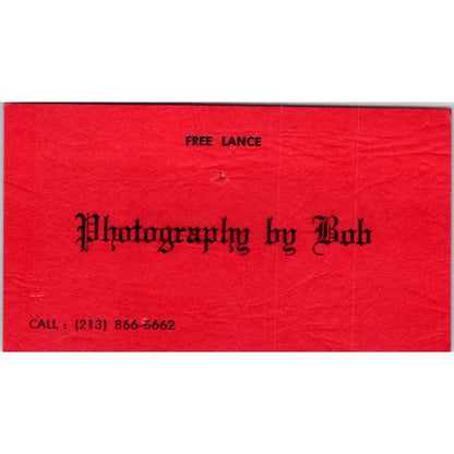 Photography By Bob Los Angeles CA Vintage Business Card SD8-B17