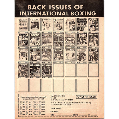 World-Wide Boxer Ratings Compiled by Editors of World Boxing 1974 Ad AG1-10