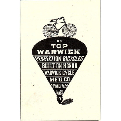 Warwick Perfection Bicycles Warwick Cycle Mfg Co Springfield MA 1892 Ad AG2-M11