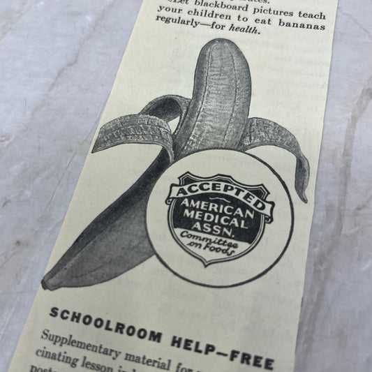 1937 United Fruit Co Classroom Education 2.5x12 Magazine Advertisement FL6-6