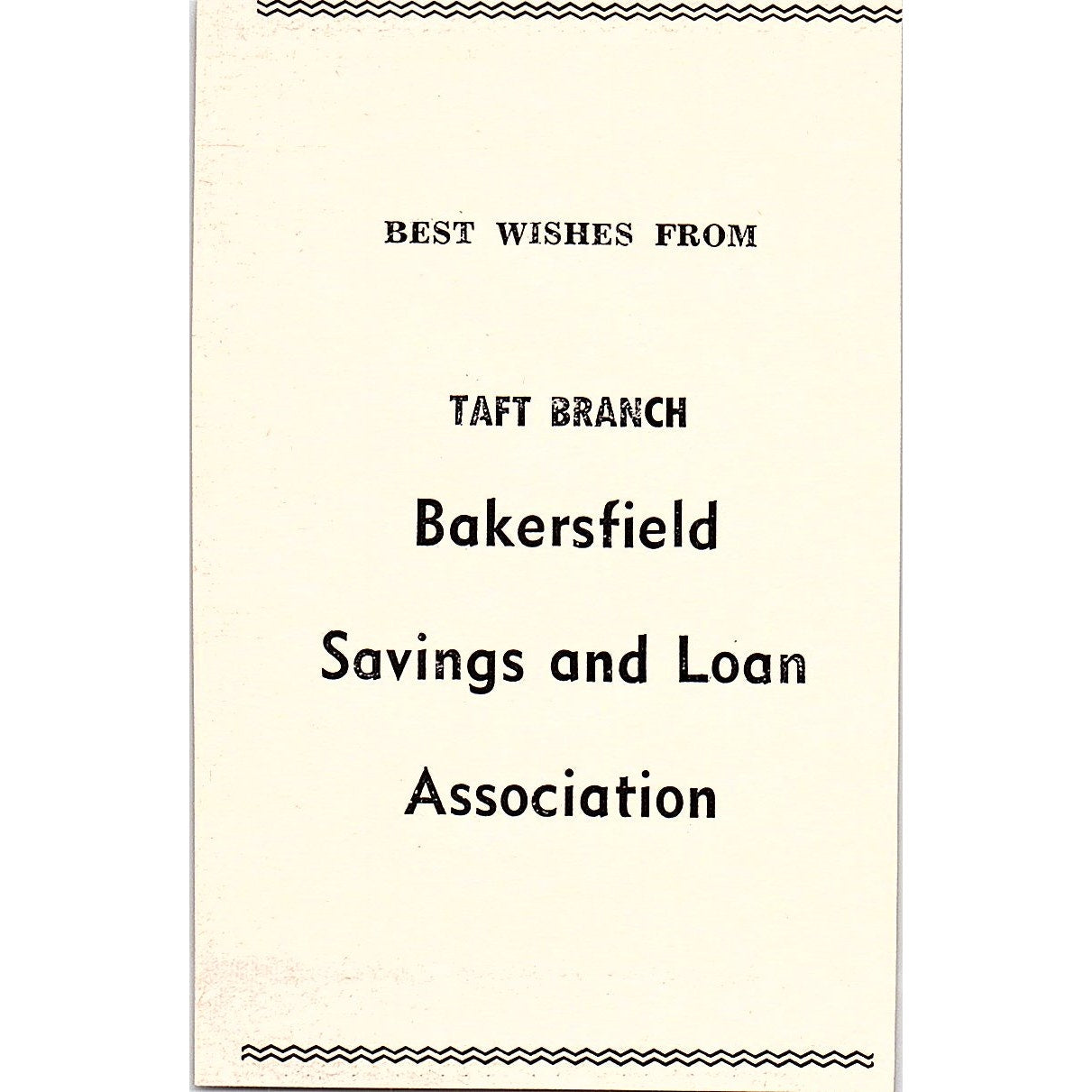 In Memory of Joe Free, Bakersfield Savings & Loan - Taft CA 1965 Ad AF8-M6