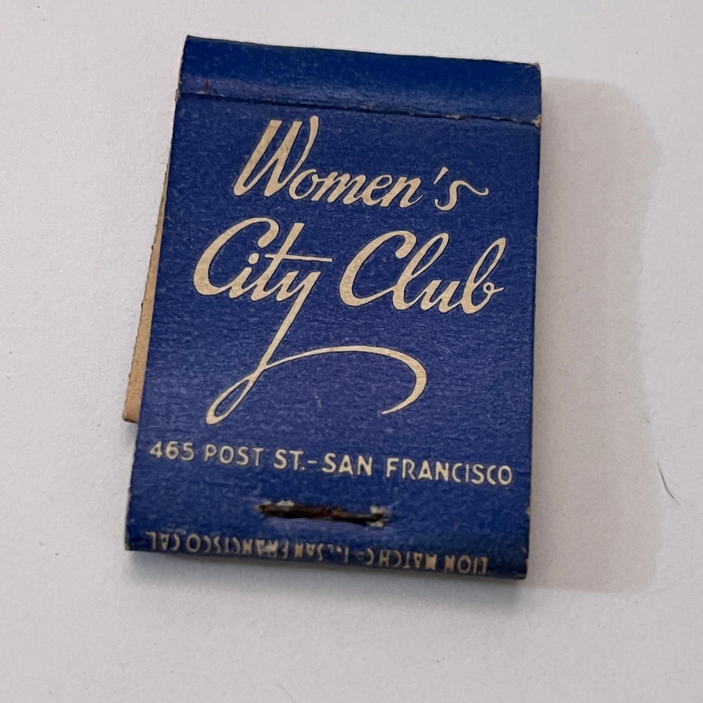 Women's City Club San Francisco Vintage Matchbook Cover TB6-MB1-6