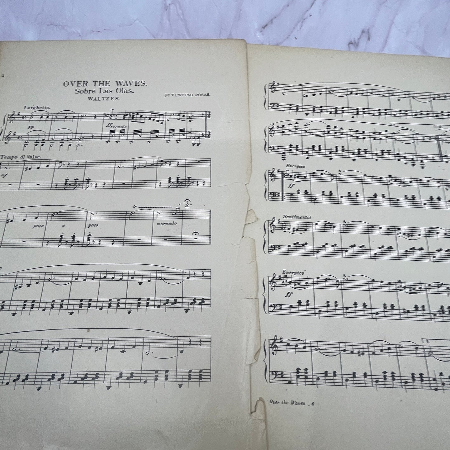 Over the Waves Waltz by Juventino Rosas 1905 Sheet Music V15