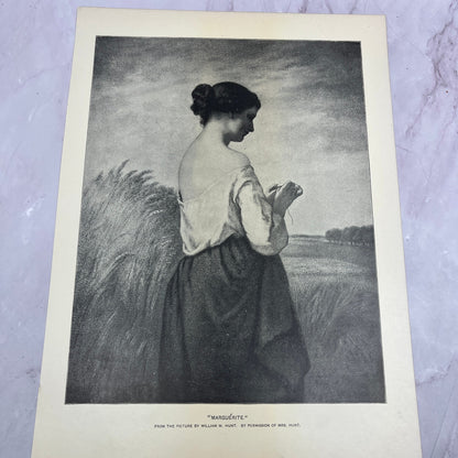Marguérite - William M. Hunt Lithograph 9.5x12.5" Art Print V20