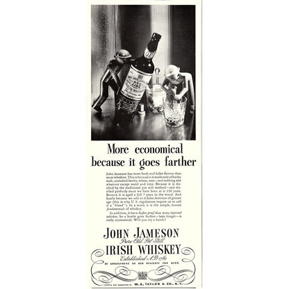 John Jameson Pure Old Pot Still Irish Whiskey W.A. Taylor 1935 Ad V1-5