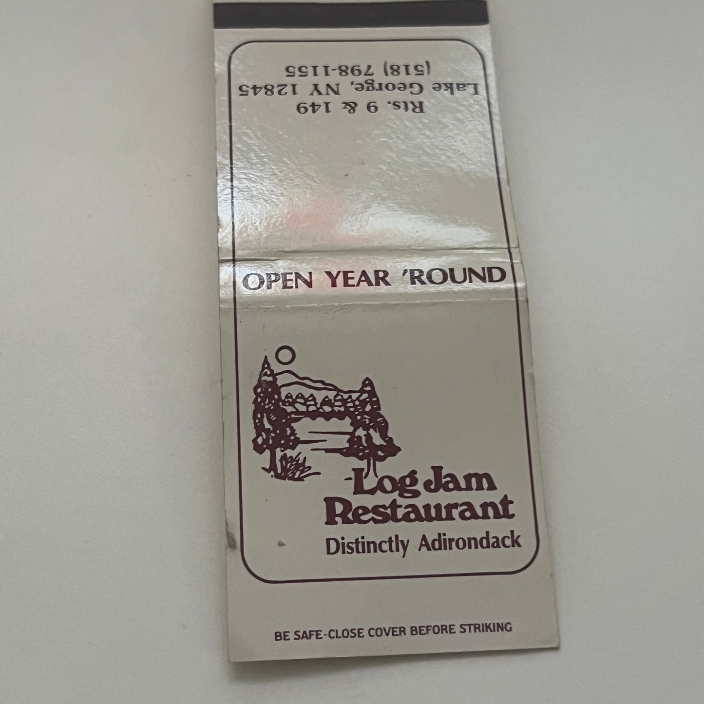 Log Jam Restaurant Lake George NY Vintage Matchbook Cover TB8-MB2-1