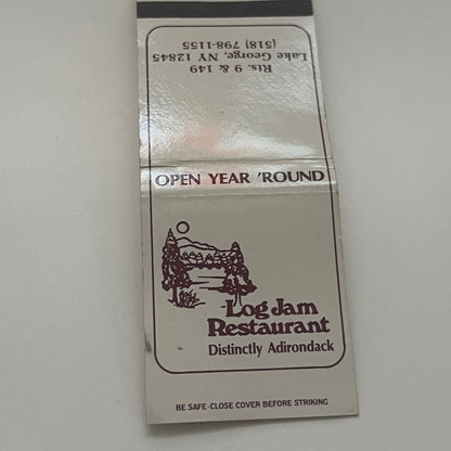 Log Jam Restaurant Lake George NY Vintage Matchbook Cover TB8-MB2-1