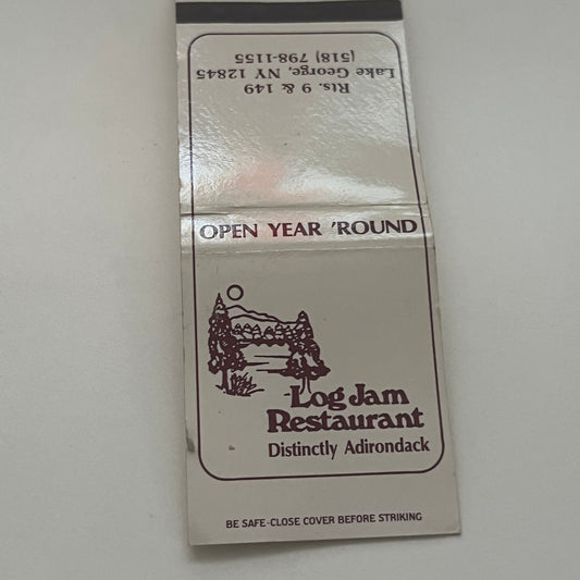 Log Jam Restaurant Lake George NY Vintage Matchbook Cover MM4-1