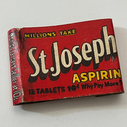 St. Joseph Aspirin Vintage Matchbook Cover TB6-MB1-4