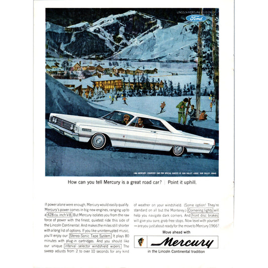 1966 Mercury Automobile Vintage Magazine Advertisement D9