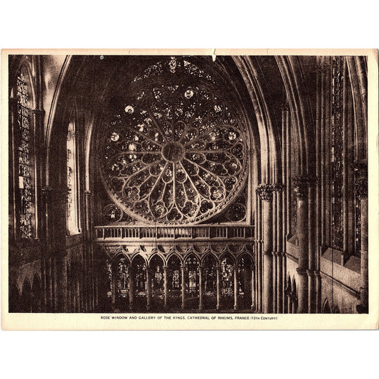 Rose Window & Gallery of the Kings Cathedral of Reims France Art Print 7x9 V12